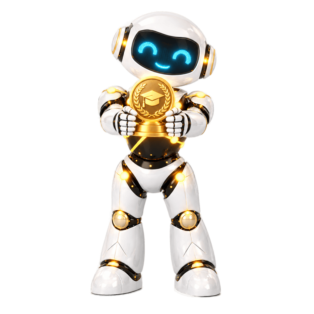 SkillBot überreicht eine Trophäe