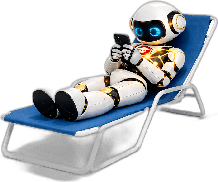 Entspannter SkillBot im Liegestuhl