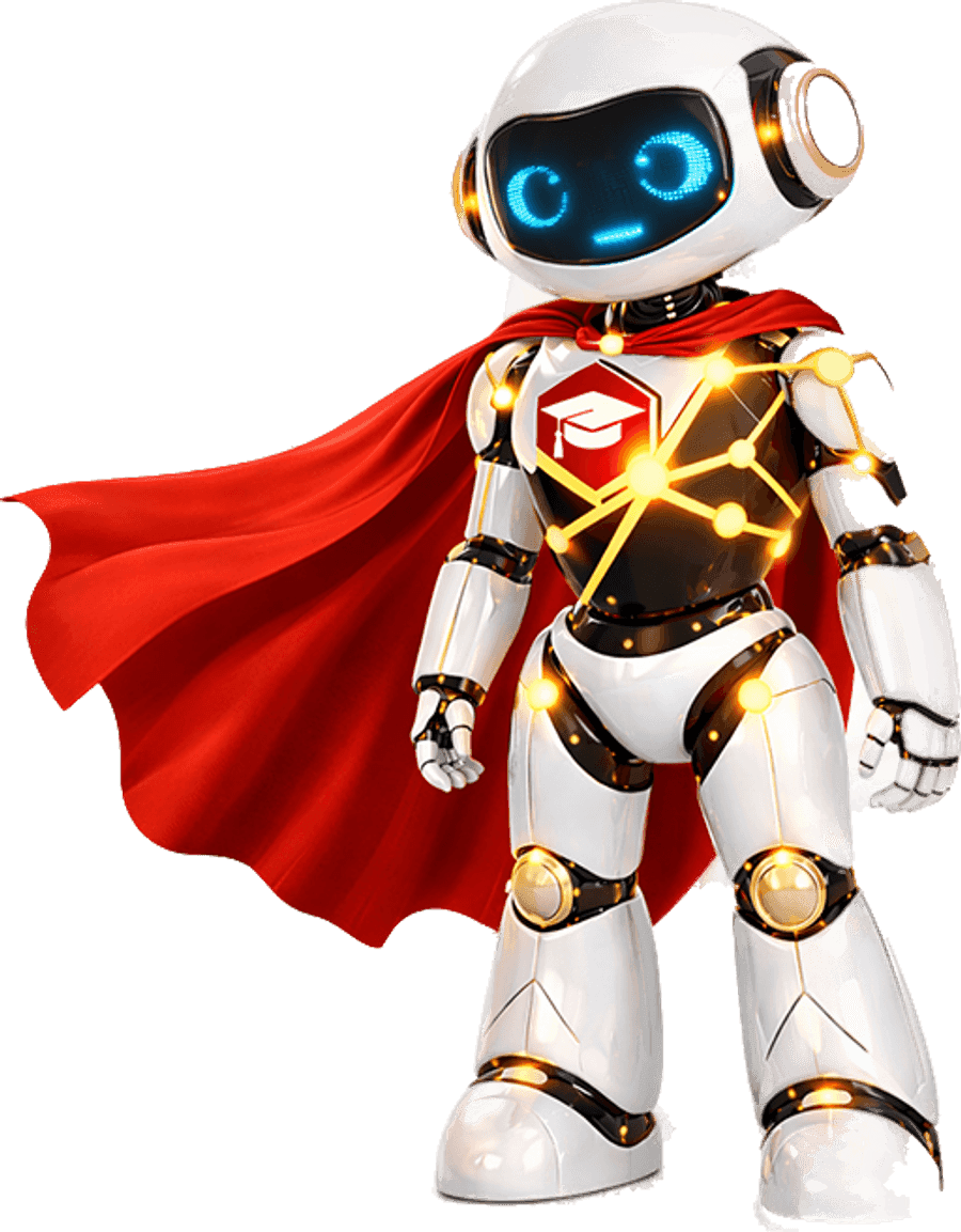 SkillBot mit rotem Umhang